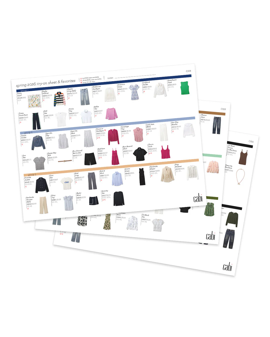 Spring '26 CAN Try-On Sheet & Favs