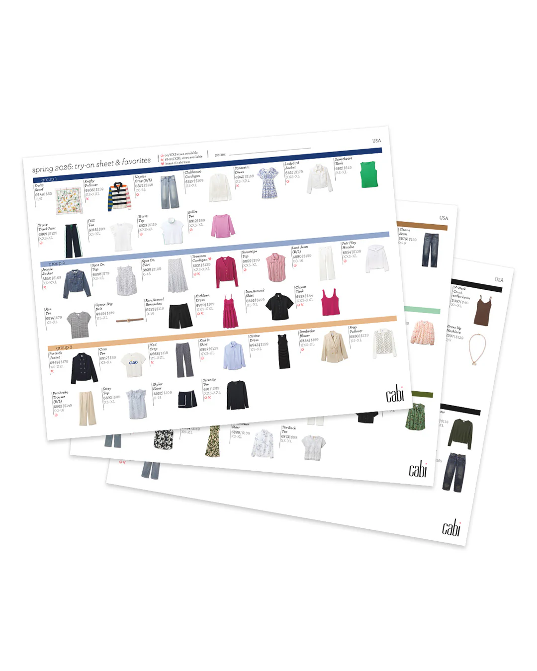 Spring '26 US Try-On Sheet & Favs